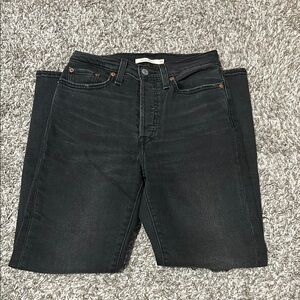 Black Levi Wedgie Straight Jeans